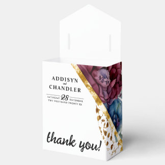 Prachtige Sophistication Jewel-Toned Peony Wedding Bedankdoosjes