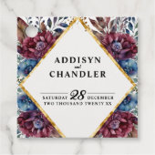 Prachtige Sophistication Jewel-Toned Peony Wedding Bedankjes Labels (Voorkant)