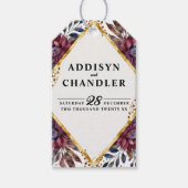 Prachtige Sophistication Jewel-Toned Peony Wedding Cadeaulabel (Voorkant)