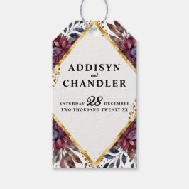 Prachtige Sophistication Jewel-Toned Peony Wedding Cadeaulabel