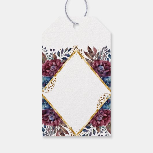 Prachtige Sophistication Jewel-Toned Peony Wedding Cadeaulabel (Achterkant)