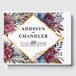 Prachtige Sophistication Jewel-Toned Peony Wedding Gastenboek