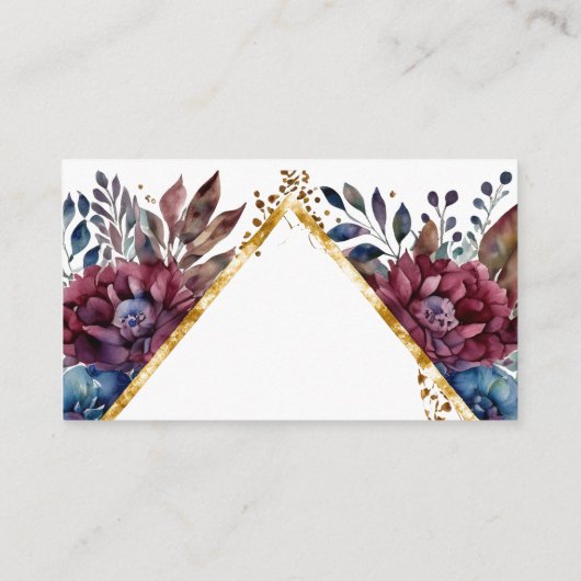 Prachtige Sophistication Jewel-Toned Peony Wedding Informatiekaartje (Achterkant)