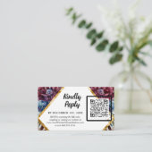 Prachtige Sophistication Jewel-Toned Peony Wedding Informatiekaartje (Staand voorkant)