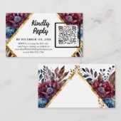 Prachtige Sophistication Jewel-Toned Peony Wedding Informatiekaartje (Voorkant / Achterkant)