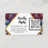 Prachtige Sophistication Jewel-Toned Peony Wedding Informatiekaartje (Voorkant)