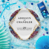 Prachtige Sophistication Jewel-Toned Peony Wedding Papieren Bordje (Feest)