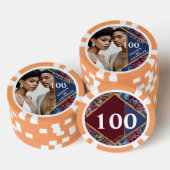 Prachtige Sophistication Jewel-Toned Peony Wedding Poker Chips (Opstapeling)