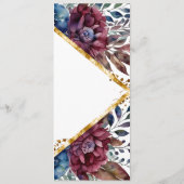 Prachtige Sophistication Jewel-Toned Peony Wedding Programmakaart (Achterkant)