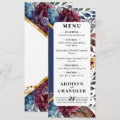 Prachtige Sophistication Jewel-Toned Peony Wedding Programmakaart (Voorkant / Achterkant)