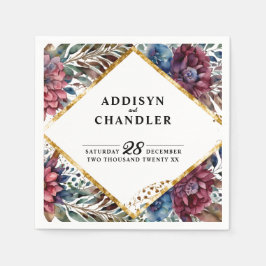 Prachtige Sophistication Jewel-Toned Peony Wedding Servet