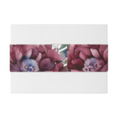 Prachtige Sophistication Jewel-Toned Peony Wedding Uitnodigingen Wikkel (Achterkant Voorbeeld)