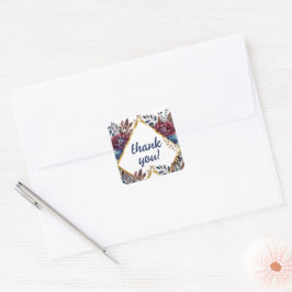 Prachtige Sophistication Jewel-Toned Peony Wedding Vierkante Sticker