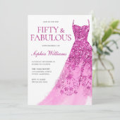 Prachtige Sparkle Dress 50ste verjaardagsfeestje Kaart (Staand voorkant)