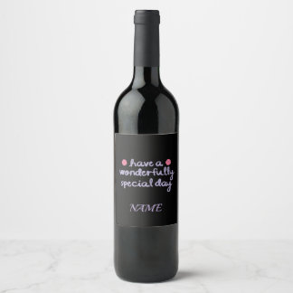 Prachtige speciale dag verjaardag & cadeaucollecti wijn etiket