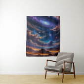 Prachtige Spiral Galaxy Space Alien Planet Sky Art Wandkleed (In situ)