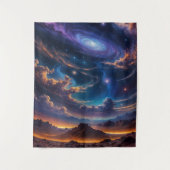 Prachtige Spiral Galaxy Space Alien Planet Sky Art Wandkleed (Voorkant)