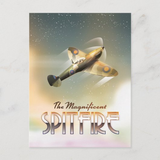 Prachtige Spitfire-reisposterprint Briefkaart (Voorkant)