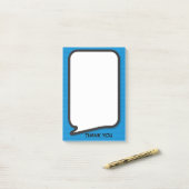 Prachtige spraakballon Persoonlijke Dankjewel Blau Post-it® Notes (Op bureau)