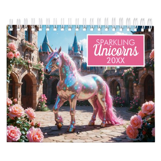 Prachtige sprankelende eenhoorns kalender (Hoes)