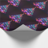 Prachtige sprankelende Neon kerstboom vakantie Cadeaupapier (Hoek)