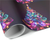 Prachtige sprankelende Neon kerstboom vakantie Cadeaupapier (Rol Hoek)