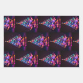 Prachtige sprankelende Neon kerstboom vakantie Inpakpapier Vel (Voorkant 3)