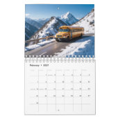 Prachtige sprankelende schoolbus kalender (Feb 2027)