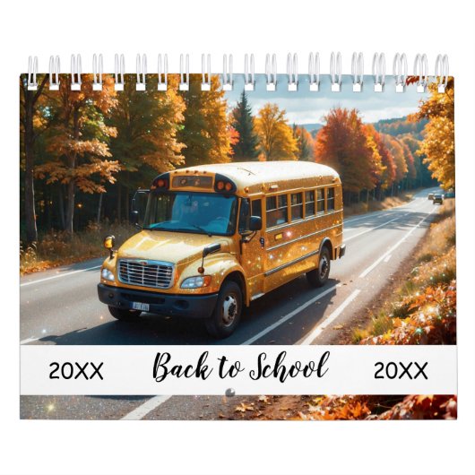 Prachtige sprankelende schoolbus kalender (Hoes)