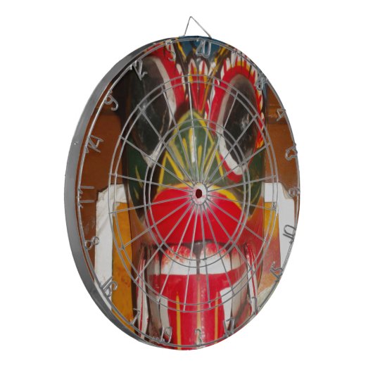 Prachtige Sri Lankaanse traditionele vuurmaskerkun Dartbord (Voorkant Links)