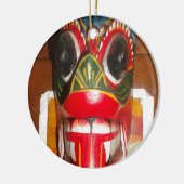 Prachtige Sri Lankaanse traditionele vuurmaskerkun Keramisch Ornament (Links)