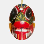 Prachtige Sri Lankaanse traditionele vuurmaskerkun Keramisch Ornament (Voorkant)