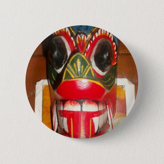 Prachtige Sri Lankaanse traditionele vuurmaskerkun Ronde Button 5,7 Cm (Voorkant)
