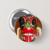 Prachtige Sri Lankaanse traditionele vuurmaskerkun Ronde Button 5,7 Cm (Voorkant /achterkant)