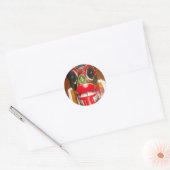 Prachtige Sri Lankaanse traditionele vuurmaskerkun Ronde Sticker (Envelop)