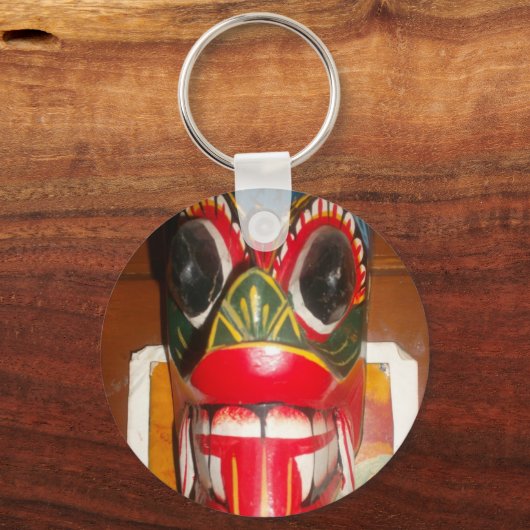 Prachtige Sri Lankaanse traditionele vuurmaskerkun Sleutelhanger (Voorkant)