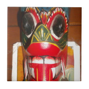 Prachtige Sri Lankaanse traditionele vuurmaskerkun Tegeltje