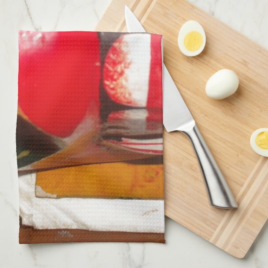 Prachtige Sri Lankaanse traditionele vuurmaskerkun Theedoek (Quarter Fold)