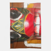 Prachtige Sri Lankaanse traditionele vuurmaskerkun Theedoek (Verticaal)