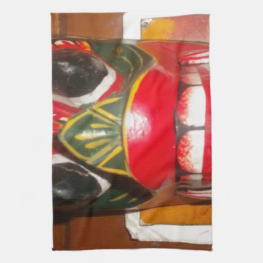 Prachtige Sri Lankaanse traditionele vuurmaskerkun Theedoek (Verticaal)