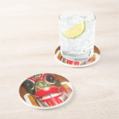 Prachtige Sri Lankaanse traditionele vuurmaskerkun Zandsteen Onderzetter (Zijkant)