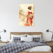 Prachtige staande Geisha Canvas Afdruk (Insitu (Slaapkamer))