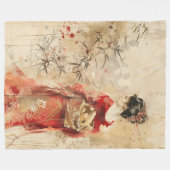 Prachtige staande Geisha Fleece Deken (Voorkant (Horizontaal))