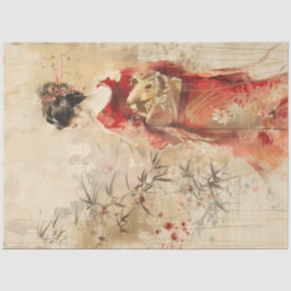 Prachtige staande Geisha Tissuepapier