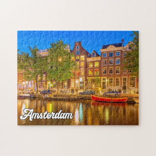 Prachtige stad Amsterdam, Nederland Legpuzzel (Horizontaal)