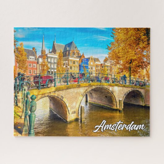 Prachtige stad Amsterdam, Nederland Legpuzzel (Horizontaal)