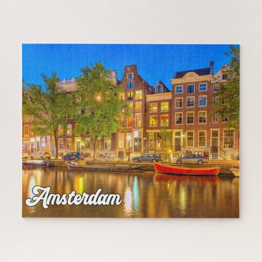 Prachtige stad Amsterdam, Nederland Legpuzzel (Horizontaal)