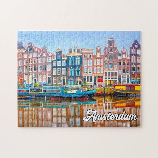 Prachtige stad Amsterdam, Nederland Legpuzzel (Horizontaal)