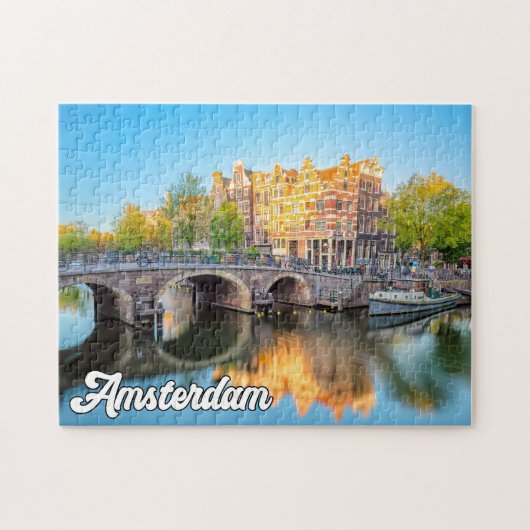 Prachtige stad Amsterdam, Nederland Legpuzzel (Horizontaal)