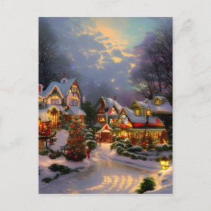 Prachtige  stad: kerstfeest blank briefkaart